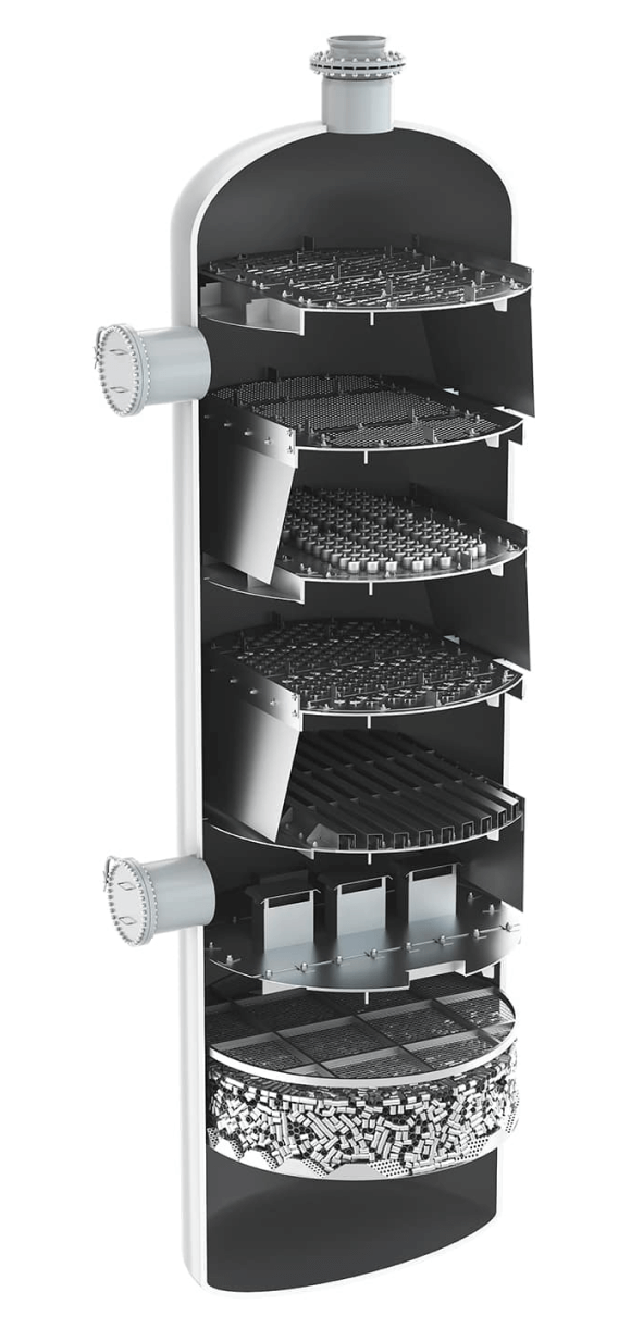 Внутренние контактные устройства колонного оборудования